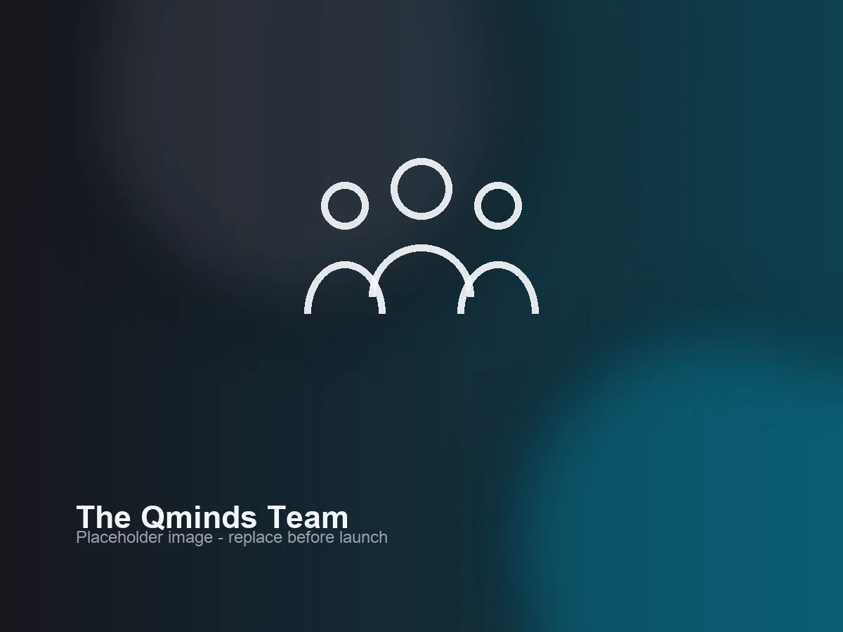 Qminds team working together in the studio